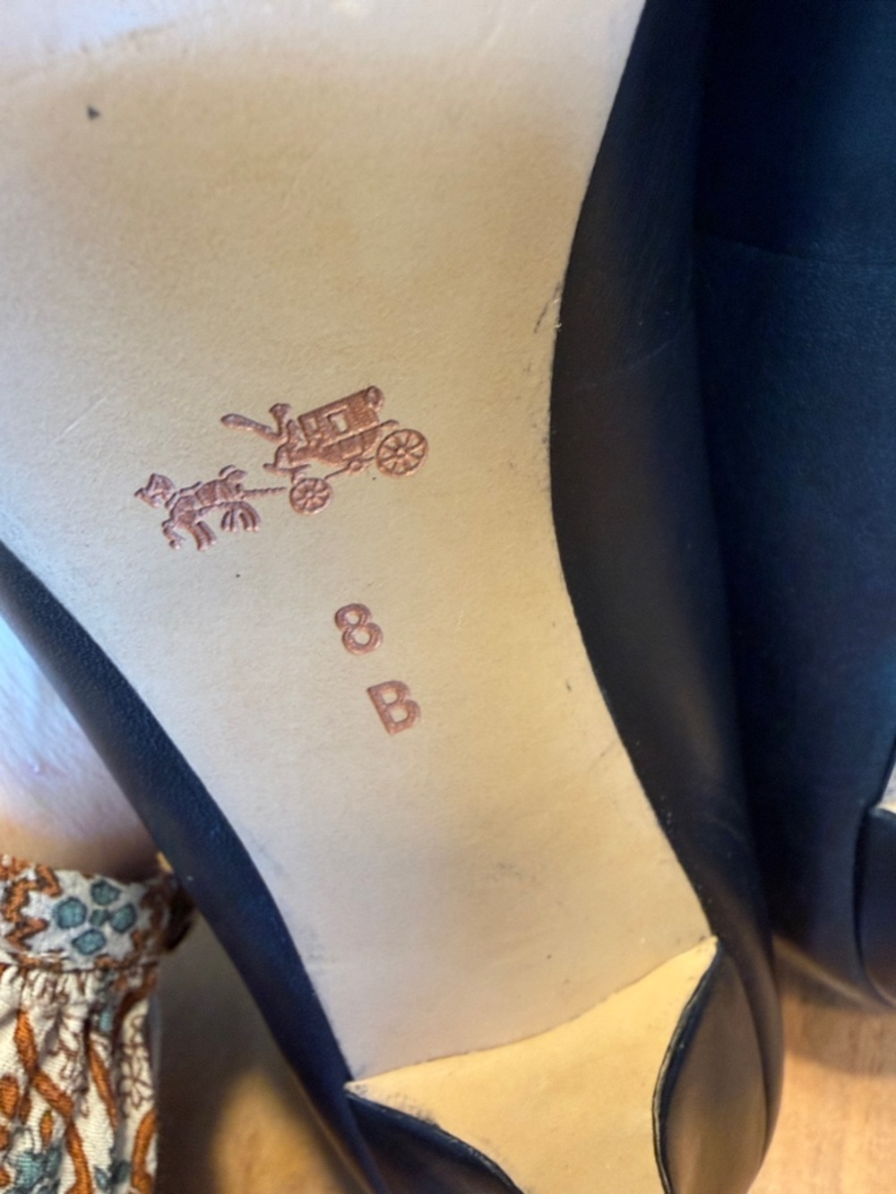 Coach Black Pointed Toe Leather Pumps with Silver Logo Plate - Picture 9 of 14
